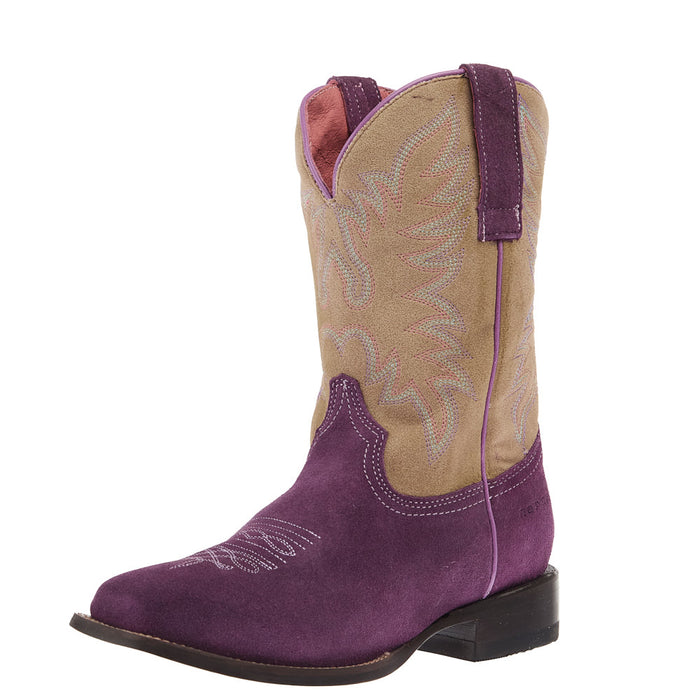 Youth Willa Purple Suede Cowgirl Boot