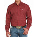 Men's Red Print Button Shirt
