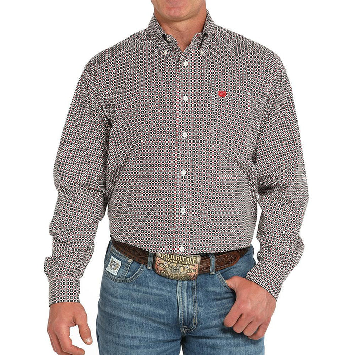 Men's Cream Long Sleeve Button Shirt