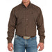 Men's Brown Print Long Sleeve Button Shirt