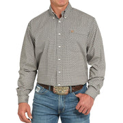 Men's Black Multi Long Sleeve Button Shirt