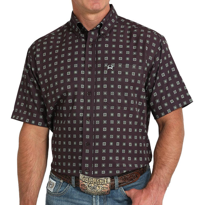 Men's Purple Print ArenaFlex Short Sleeve Shirt