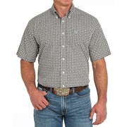 Men's Cream Print Short Sleeve Shirt