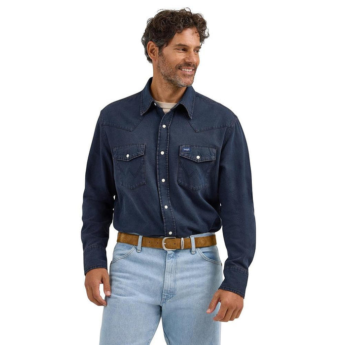Men's Midnight Vintage Long Sleeve Snap Shirt