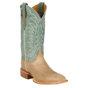 Mens Burchett Bone Goat Vamp 13In Turquoise Cowhide Top Boot