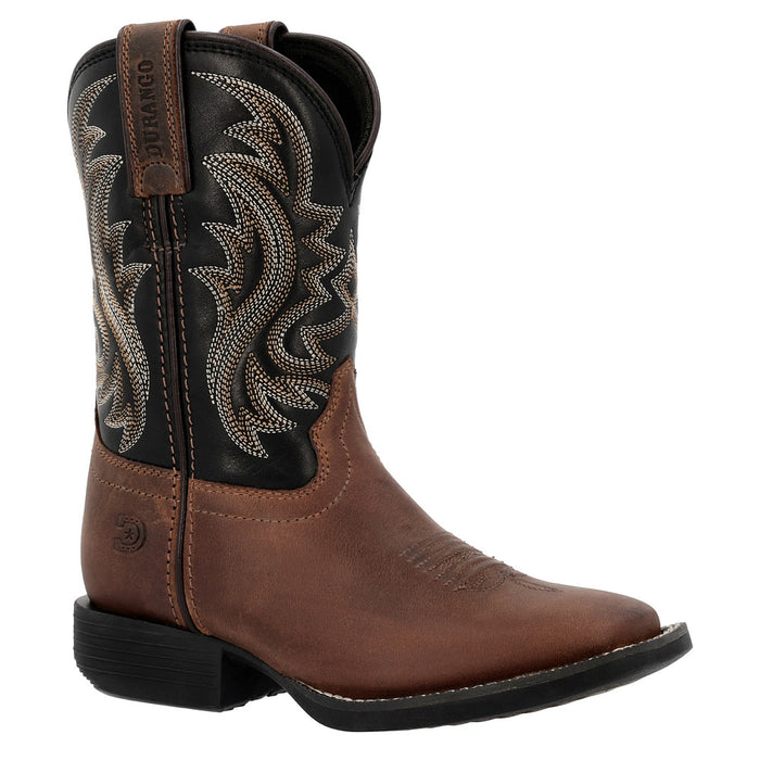 Youth Shyloh Brawny Brown with Black Shaft Square Toe Boot