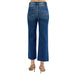 Women's Dark Tummy Control Crop Adjustable Waist Jeans