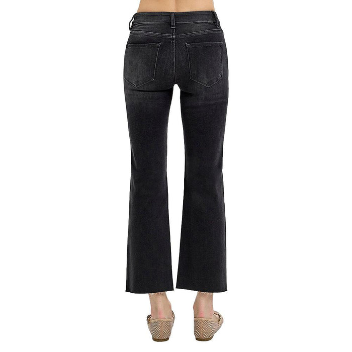 Women's Tummy Control Black Crop Jeans