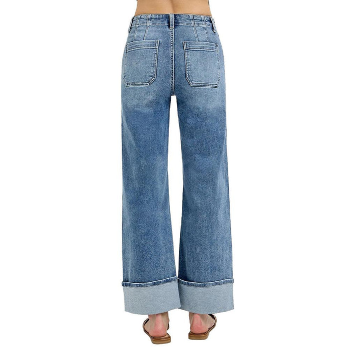 Women's Medium Button Down Front Pocket Jeans