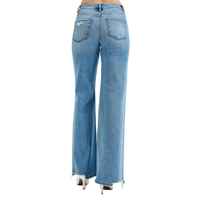 Women's Medium Tummy Control Wide Leg Jeans