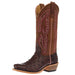 Women`s Antique Brown Ostrich Print Vamp 13In Tan Mad Cat Top Boot