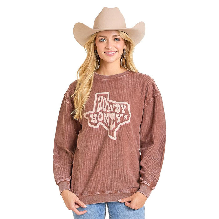 Women's Howdy Honey Chocolate Pullover