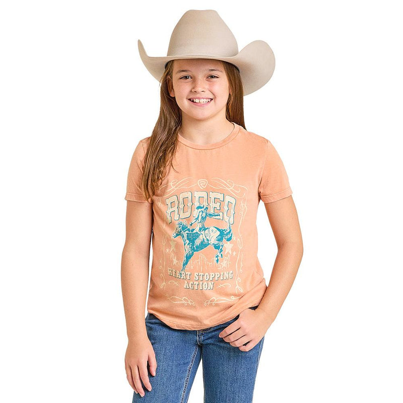 Girl's Rodeo Orange Top