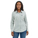Women's Green Stripe Dress Snap Shirt