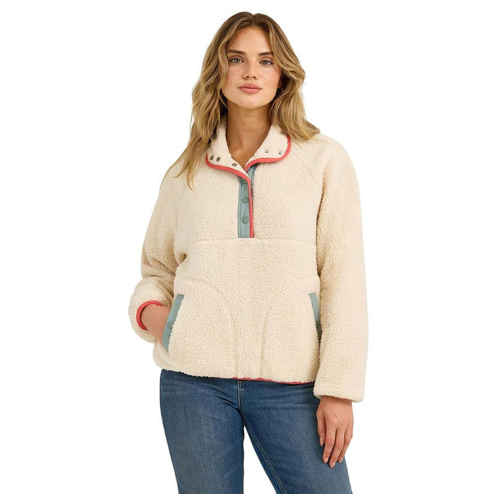 Women's White Sherpa Pullover