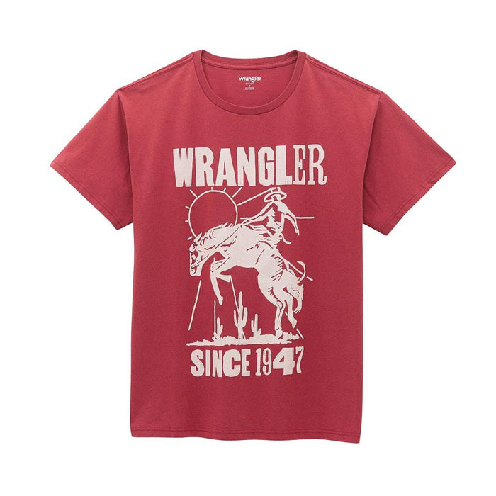Women's Earth Red Bucking Horse Tee Shirt
