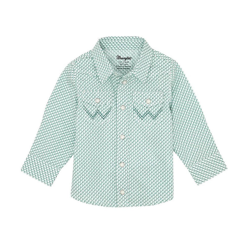Infant Teal Long Sleeve Snap Shirt