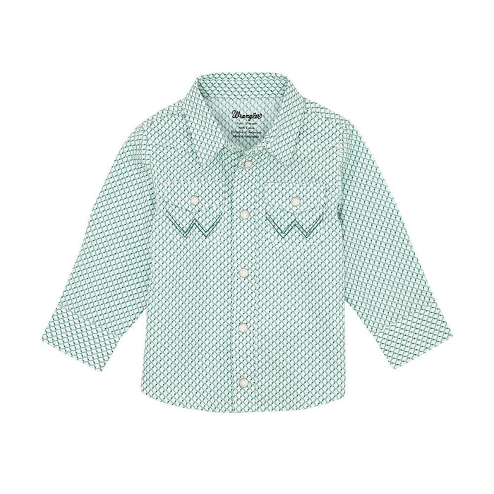 Infant Teal Long Sleeve Snap Shirt