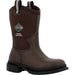 Youth Chore Western Dark Brown Square Toe Rubber Boot