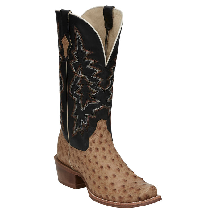 Tony Lama Men`s Rylen Tan Full Quill Ostrich 13In Black