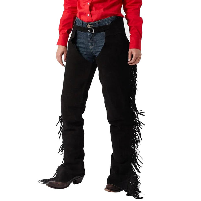 Premium Black Ultrasuede Chaps with Stretch Panel