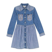 Girl's Denim Snap Dress