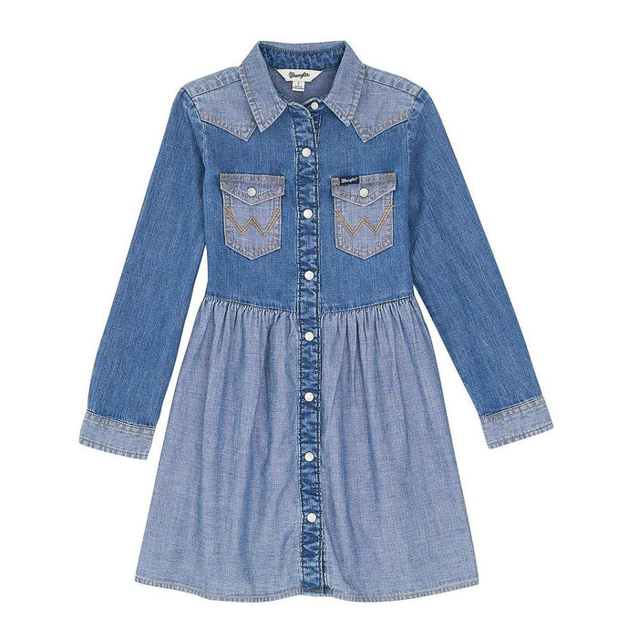 Girl's Denim Snap Dress