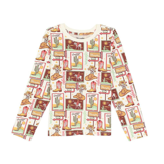 Girls Hat and Boot Print Long Sleeve Tee Shirt