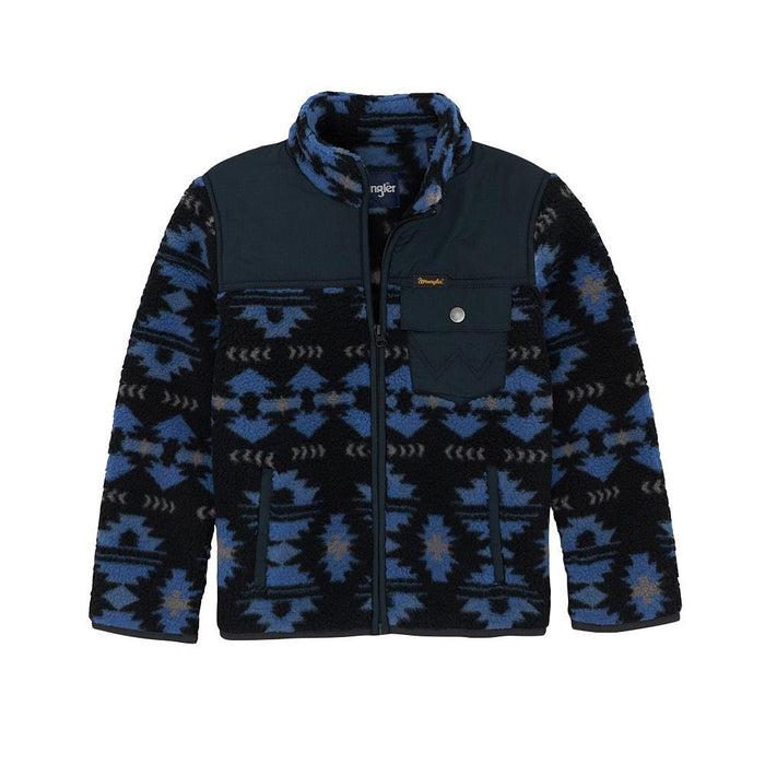 Wrangler Boy's Federal Blue Full Zip Sherpa Jacket