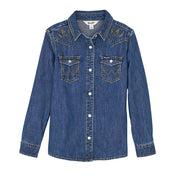 Girl's Denim Snap Shirt