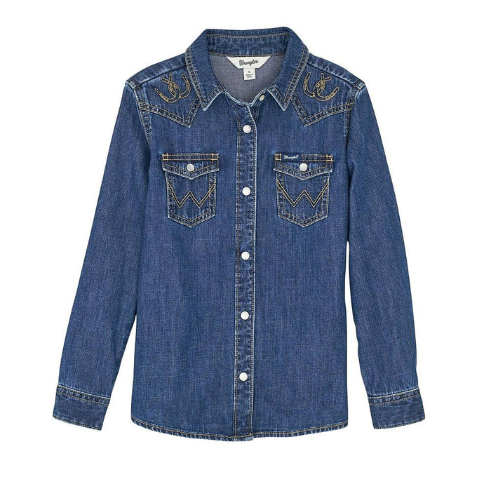 Girl's Denim Snap Shirt