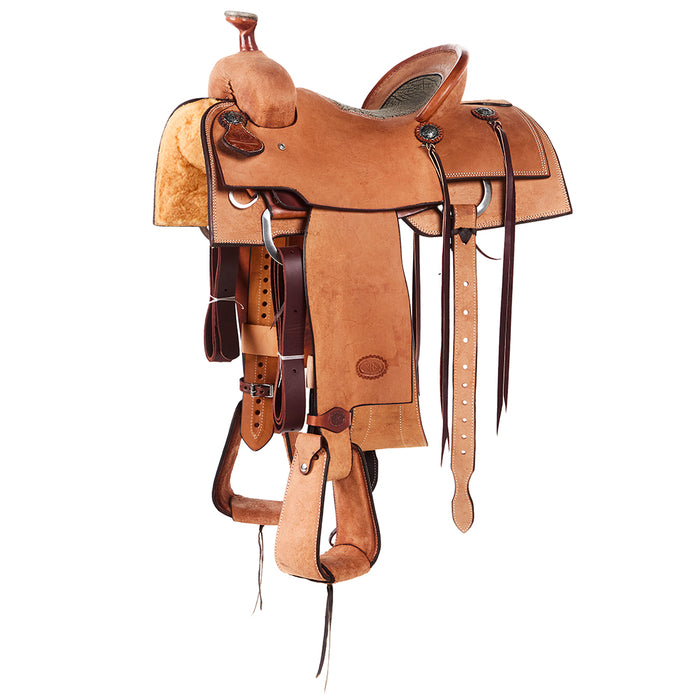 Roughout Team Roper with Grey Inlaid Bullhide Seat