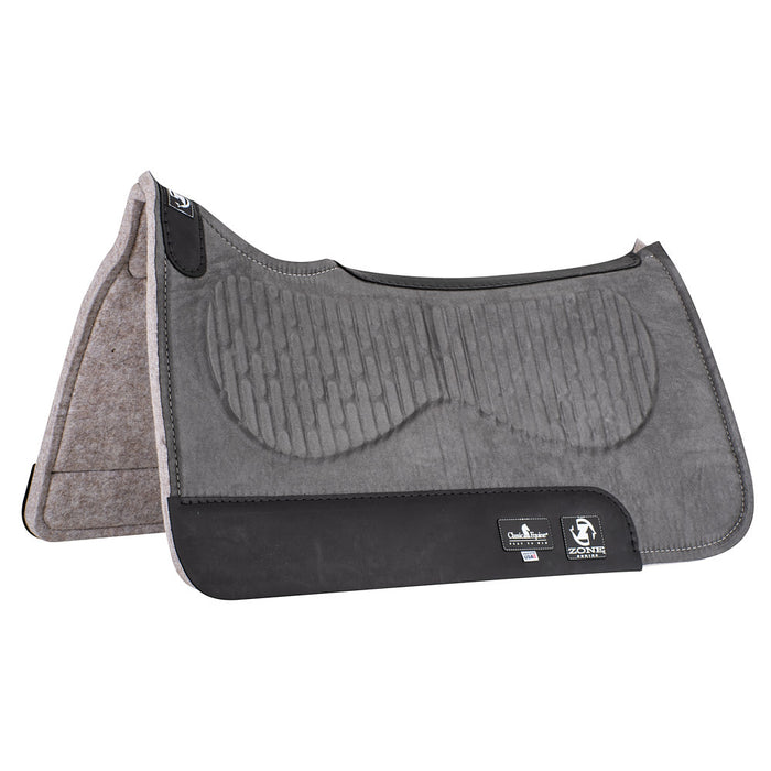 31X32 Zone Series Grey Micro Suede Felt Bottom Saddle Pad