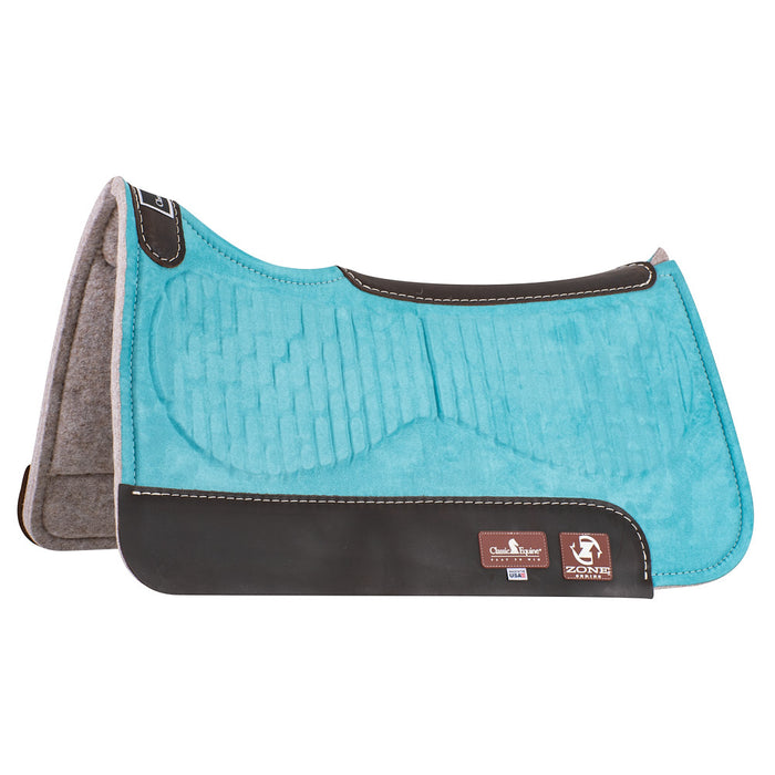31X32 Zone Series Turquoise Micro Suede Felt Bottom Saddle Pad