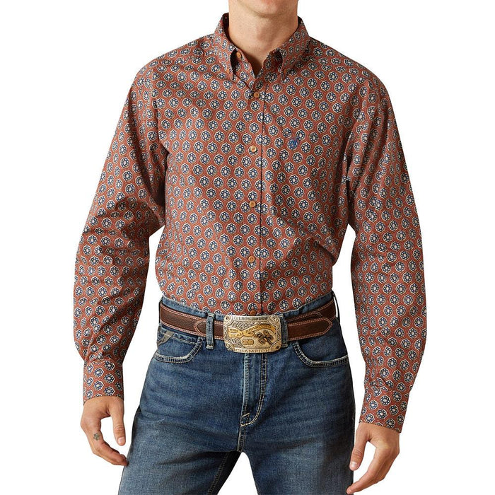 Men's Brown Shaw Long Sleeve Button Shirt