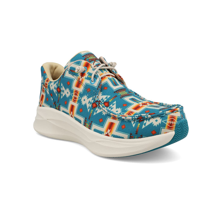 Women's Turquoise Multi Print Feather X Casual