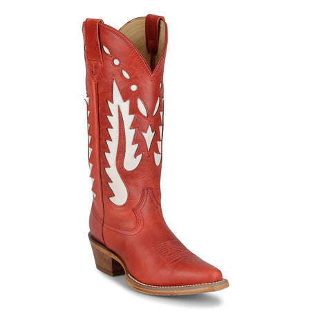 Justin Boot Company Women's Vintage Red Faye 13In Snip Toe Boot