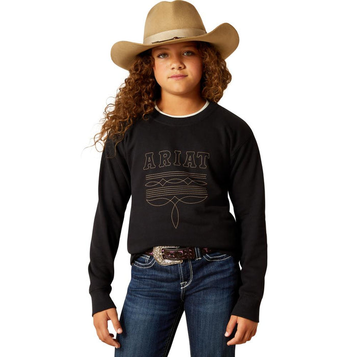 Girl's Black Booted Logo Sweatshirt