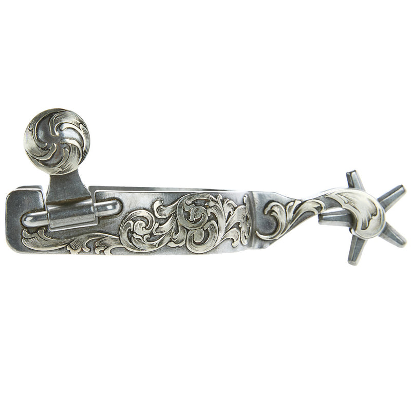 7/8in Silver Mounted with 5pt Rowel Spurs