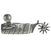 1in Silver Bar Mounted with 10pt Rowel Spurs