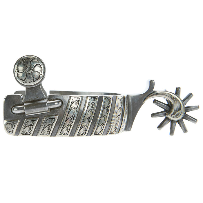 1in Silver Bar Mounted with 10pt Rowel Spurs