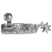 1in Silver Floral Mounted with 7pt Rowel Spurs