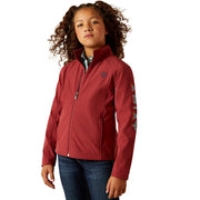 Girl's Burnt Russet & Stripe Softshell Jacket