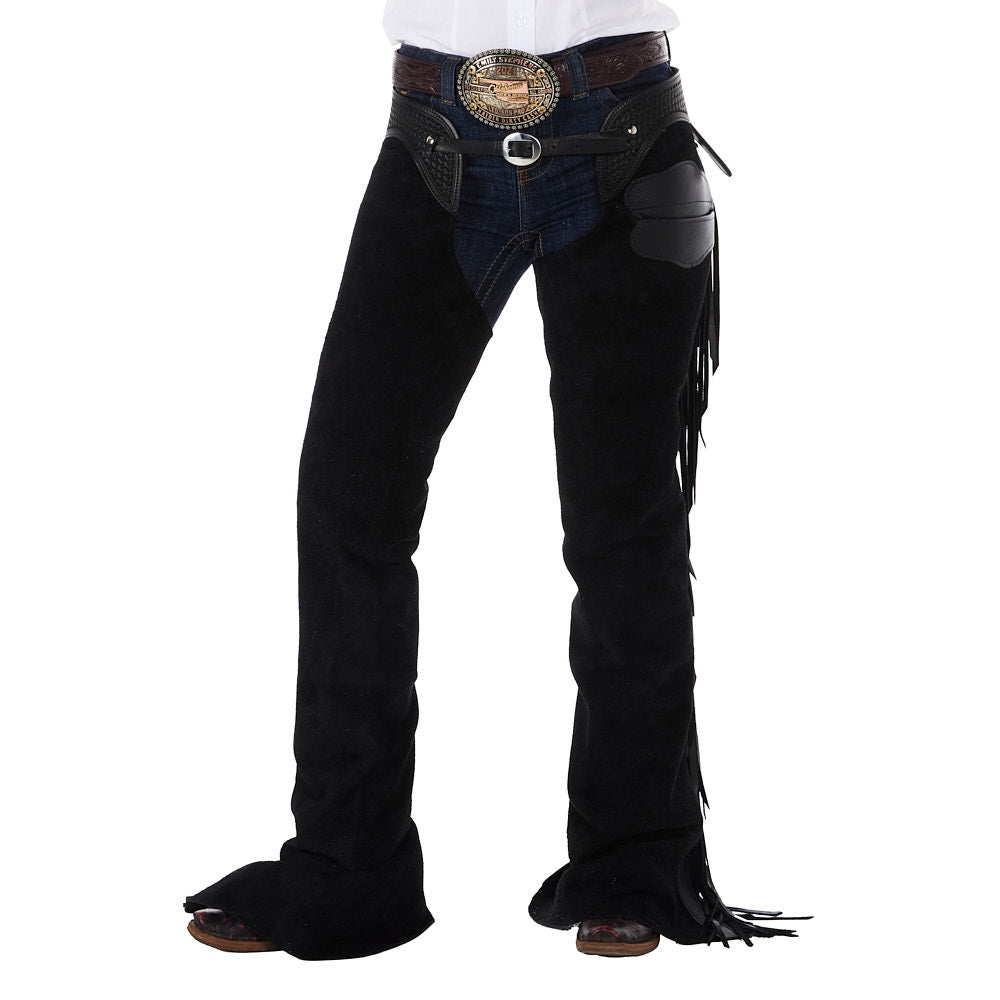 Western Chaps FITTED COWHORSE CHAPS TAUPE ROUGHOUT LONGS XS TO