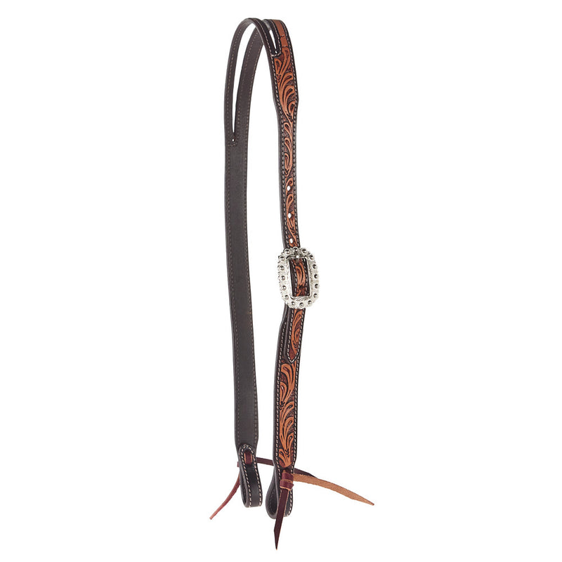 Two Tone Scroll Tooling Slit Ear Headstall