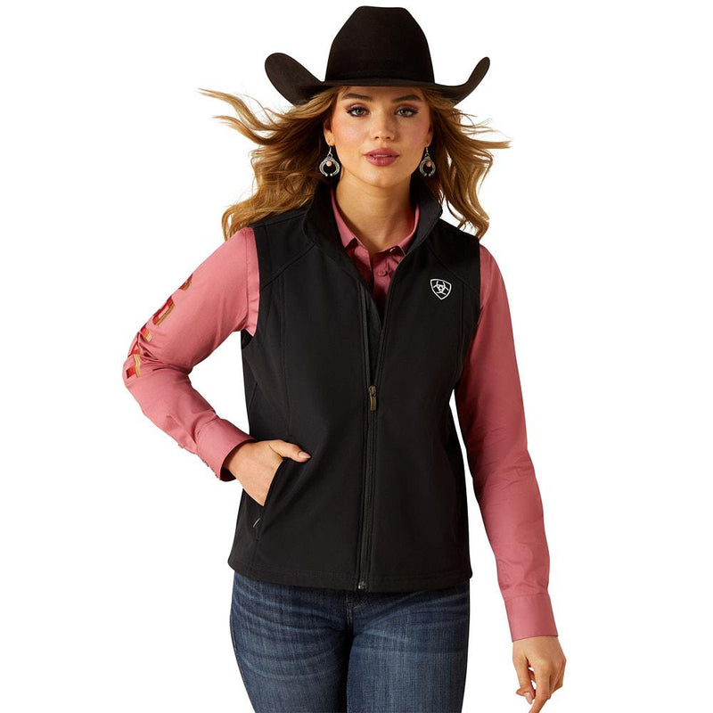 Women's Black & Southwest Softshell Vest