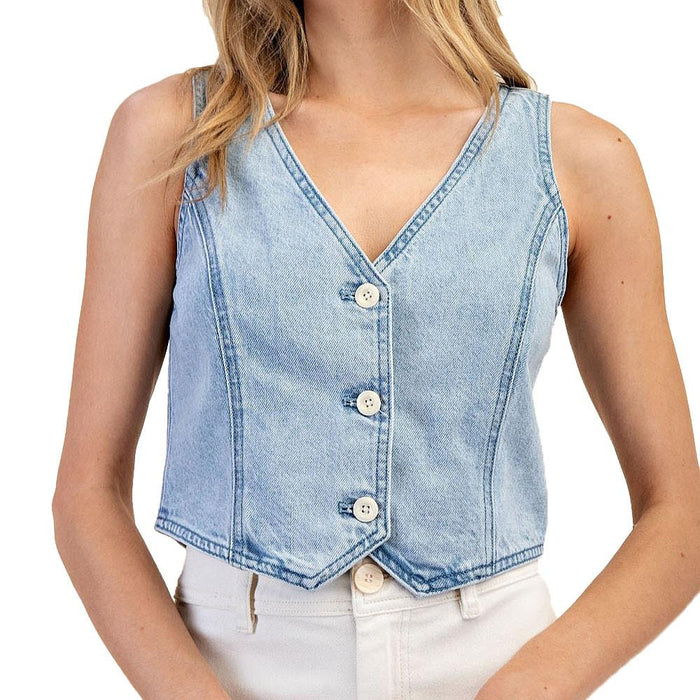 Women's Denim Sleeveless Vest Top
