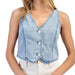 Women's Denim Sleeveless Vest Top