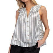Women's Black Stripe Sleeveless Top