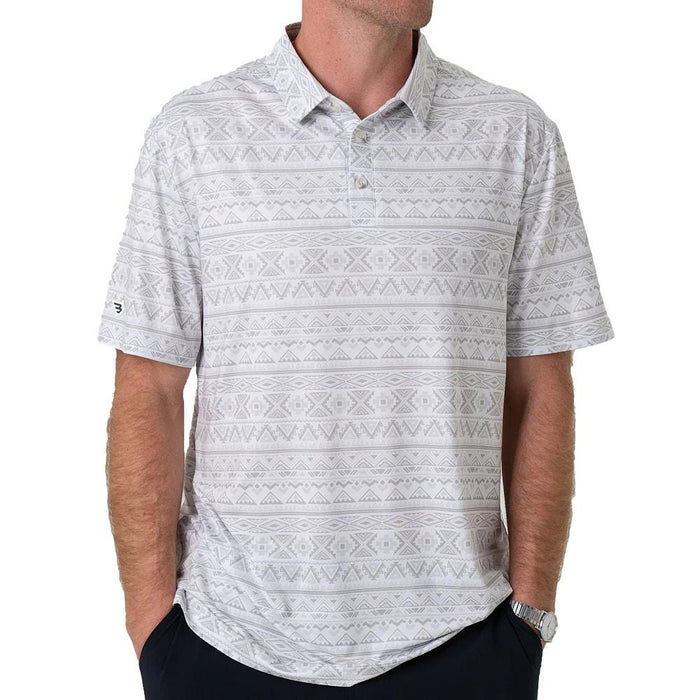 Men's Grey Aztec Performance Polo